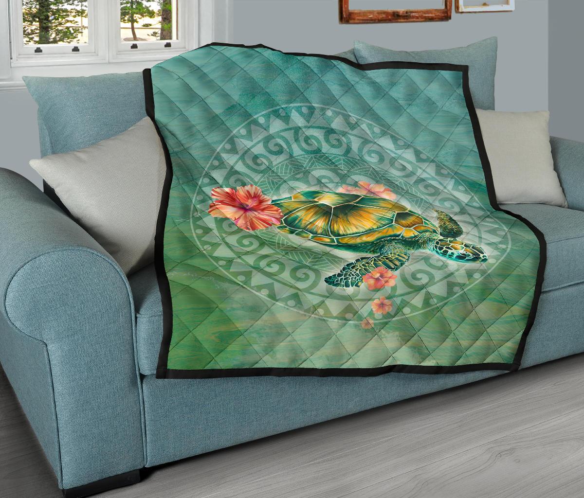 Circle Turtle Premium Quilt - Polynesian Pride