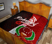 Pohnpei Micronesia Premium Quilt - Coat Of Arm With Hibiscus - Polynesian Pride