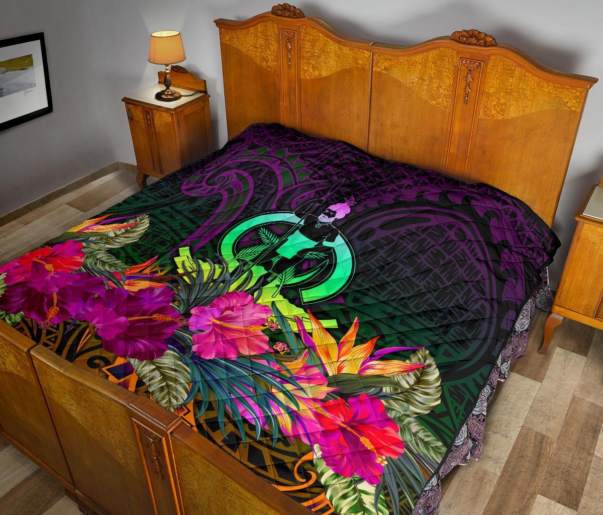 Vanuatu Premium Quilt - Summer Hibiscus - Polynesian Pride