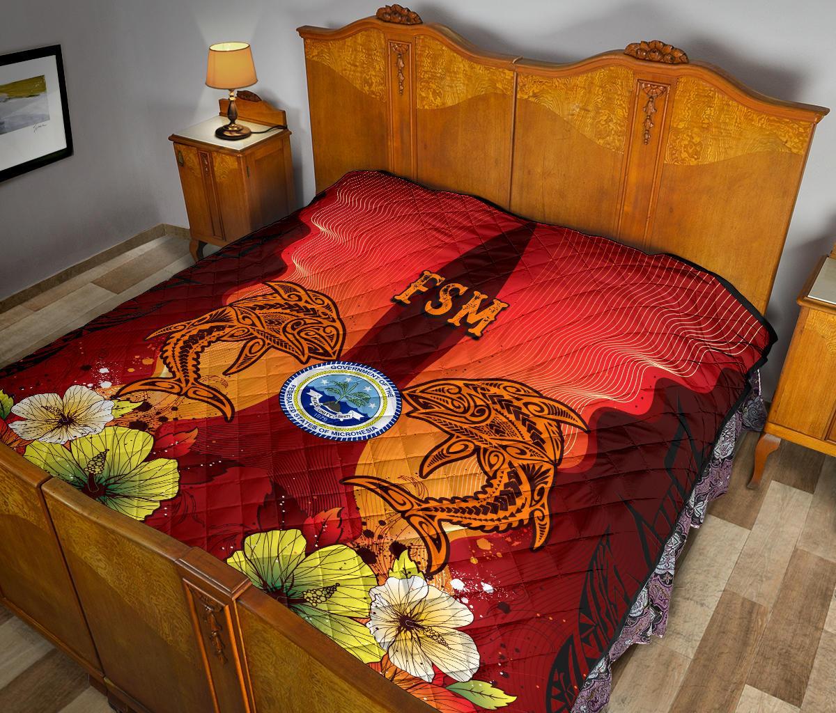 Federated States Of Micronesia Premium Quilt - Tribal Tuna Fish - Polynesian Pride