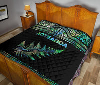Aotearoa New Zealand Maori Premium Quilt Silver Fern - Paua Shell - Polynesian Pride