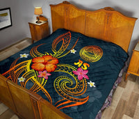 American Samoa Polynesian Premium Quilt - Legend of American Samoa (Blue) - Polynesian Pride