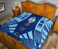Guam Premium Quilt - Guam Coat Of Arms Polynesian Pale Blue Tattoo - Polynesian Pride