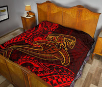 Samoa Premium Quilt - Red Shark Polynesian Tattoo - Polynesian Pride