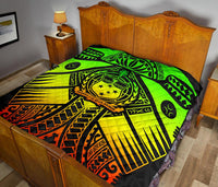 Samoa Polynesian Premium Quilt - Samoa Reggae Seal with Polynesian Tattoo - Polynesian Pride