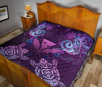 Hawaii Turtle Kanaka Maoli Premium Quilt - Tea Style - AH - Polynesian Pride