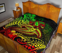 Polynesian Premium Quilt - Reggae Shark Polynesian Tattoo - Polynesian Pride