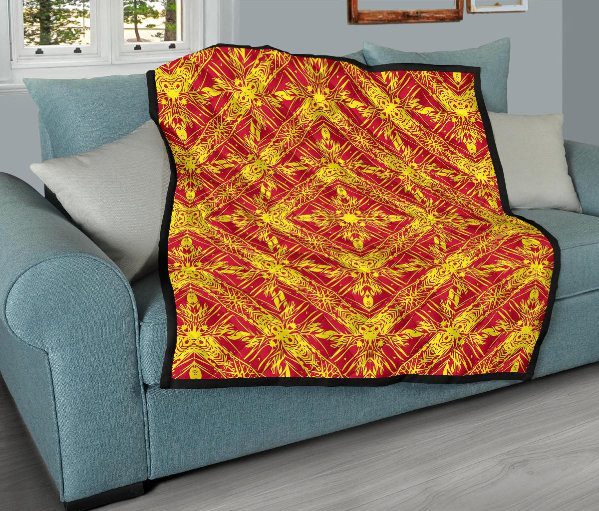Polynesian Premium Quilt Orange - Polynesian Pride