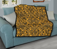 Polynesian Premium Quilt Yellow Black - Polynesian Pride