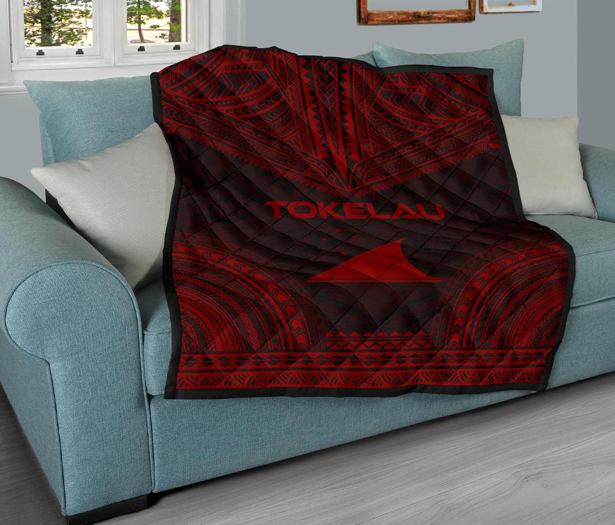 Tokelau Premium Quilt - Tokelau Flag Polynesian Chief Red Version - Polynesian Pride