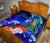 Federated States of Micronesia Custom Personalised Premium Quilt - Humpback Whale with Tropical Flowers (Blue) - Polynesian Pride