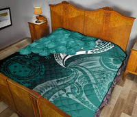 Samoa Custom Personalised Premium Quilt - Samoa Seal Wave Style (Green) - Polynesian Pride