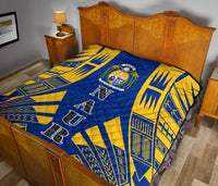 Nauru Premium Quilt - Nauru Coat Of Arms Polynesian Yellow Tattoo - Polynesian Pride