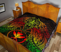 Hawaii Polynesian Premium Quilt - Reggae Kanaka Maoli Turtle Manta Ray - Polynesian Pride