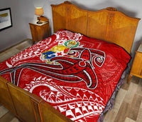 Tonga Premium Quilt - Red Shark Polynesian Tattoo - Polynesian Pride