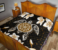 Hawaiian Gold Turtle Plumeria Quilt - Polynesian Pride