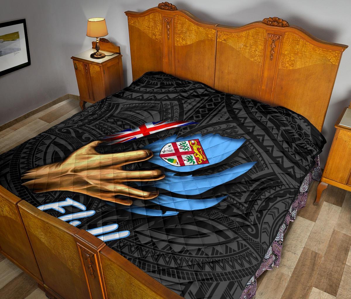 Fiji Premium Quilt - Fiji In Me (Black) - Polynesian Pride