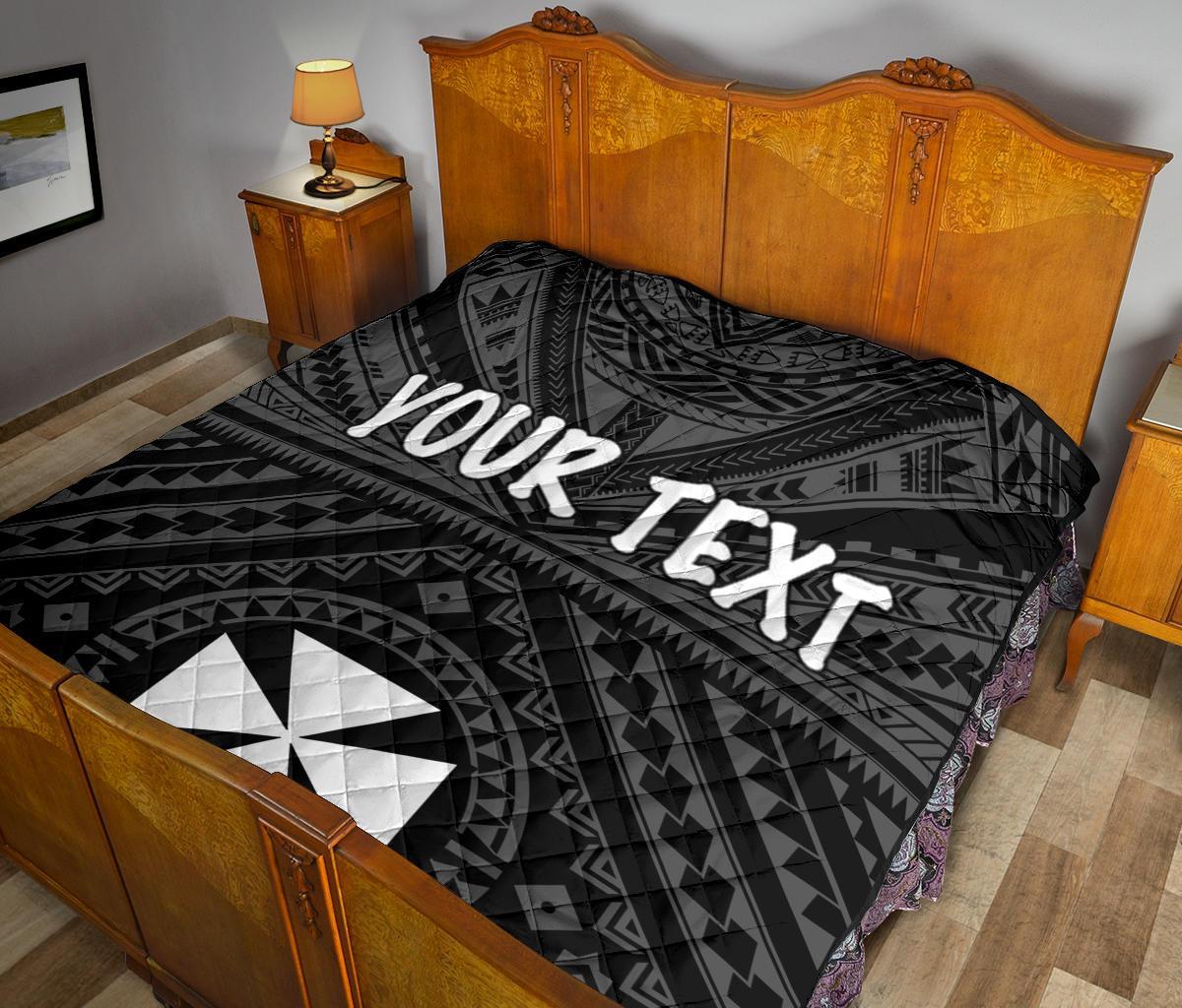 Wallis and Futuna Personalised Premium Quilts - Wallis and Futuna Seal With Polynesian Tattoo Style - Polynesian Pride