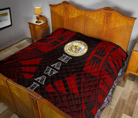 Hawaii Premium Quilt - Hawaii Seal Polynesian Red Tattoo - Polynesian Pride