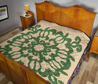 Hawaiian Quilt Turtle Pattern New Gold Premium Quilt - Skin Style - AH - Polynesian Pride