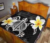 Hawaii Premium Quilt - Turtle Plumeria Flowers Polynesian Pattern - Polynesian Pride