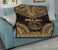 Palau Premium Quilt - Palau Seal Polynesian Chief Gold Version - Polynesian Pride
