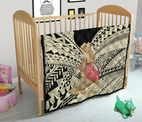 Hawaii Polynesian Hula Girl Wearing Plumeria Premium Quilt - Polynesian Pride