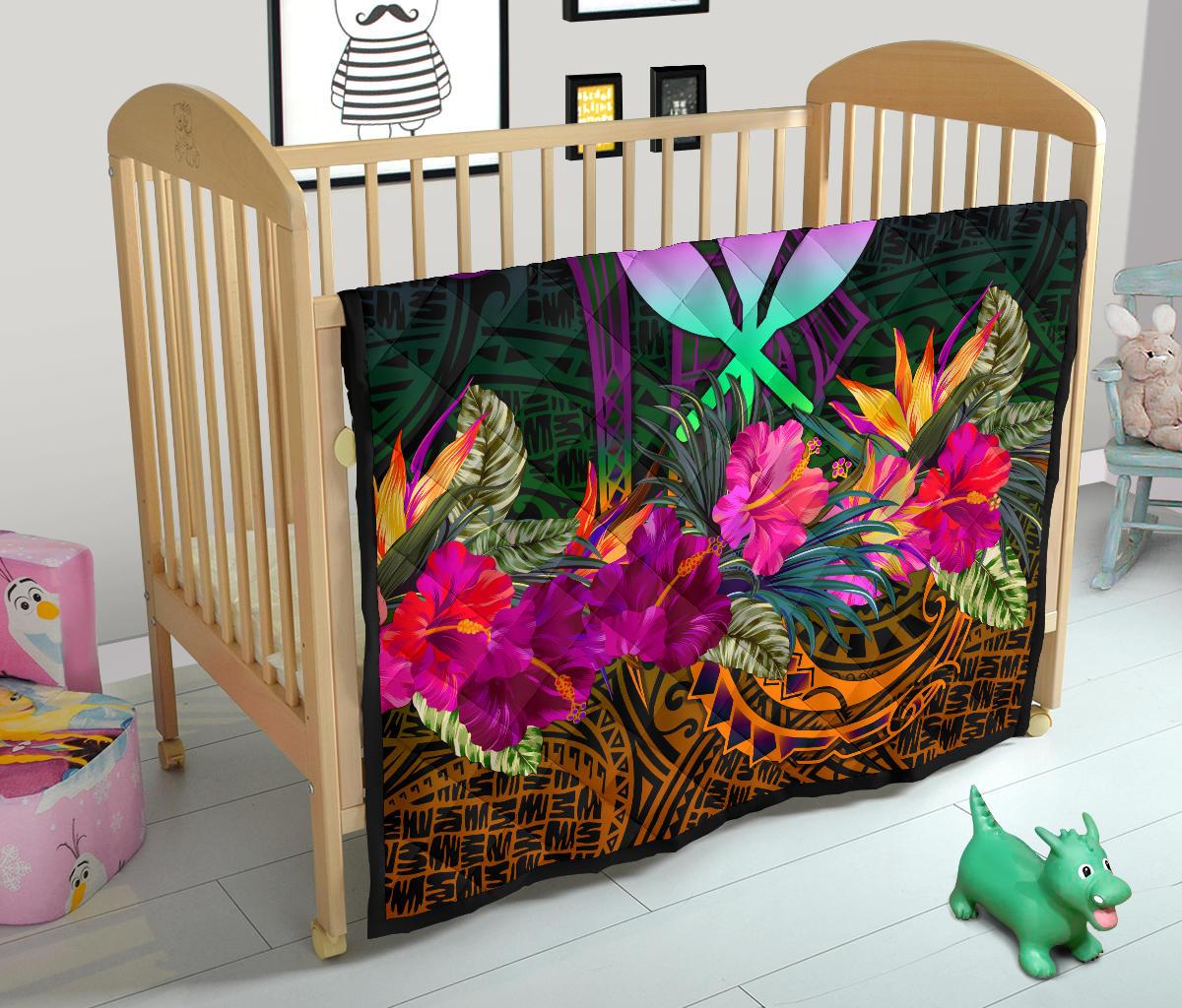 Polynesian Hawaii Kanaka Maoli Premium Quilt - Summer Hibiscus - Polynesian Pride