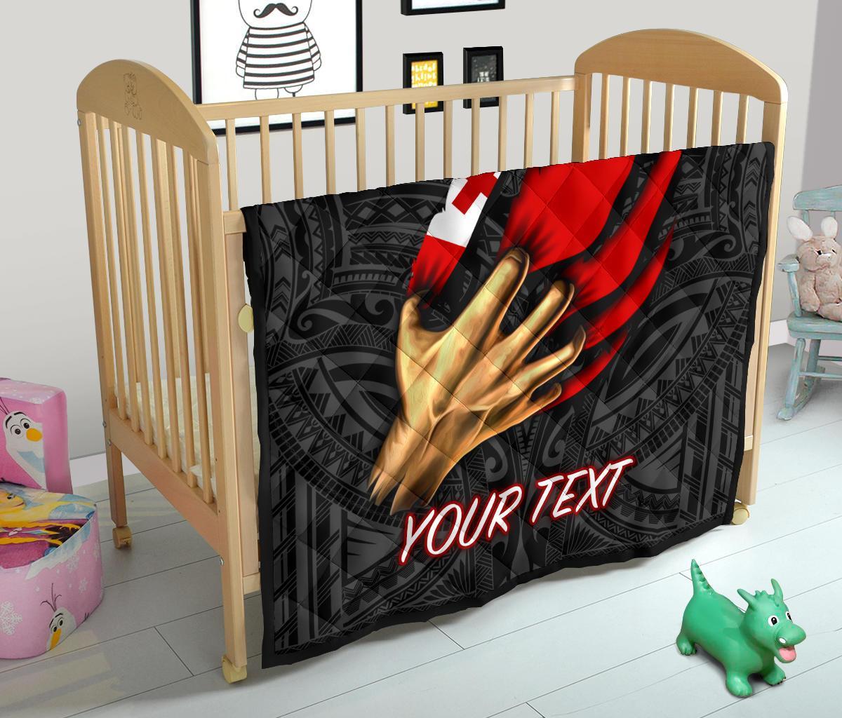 Tonga Personalised Premium Quilt - Tonga In Me (Black) - Polynesian Pride