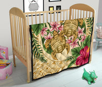 Hawaii Premium Quilt - Turtle Strong Pattern Hibiscus Plumeria AH - Polynesian Pride