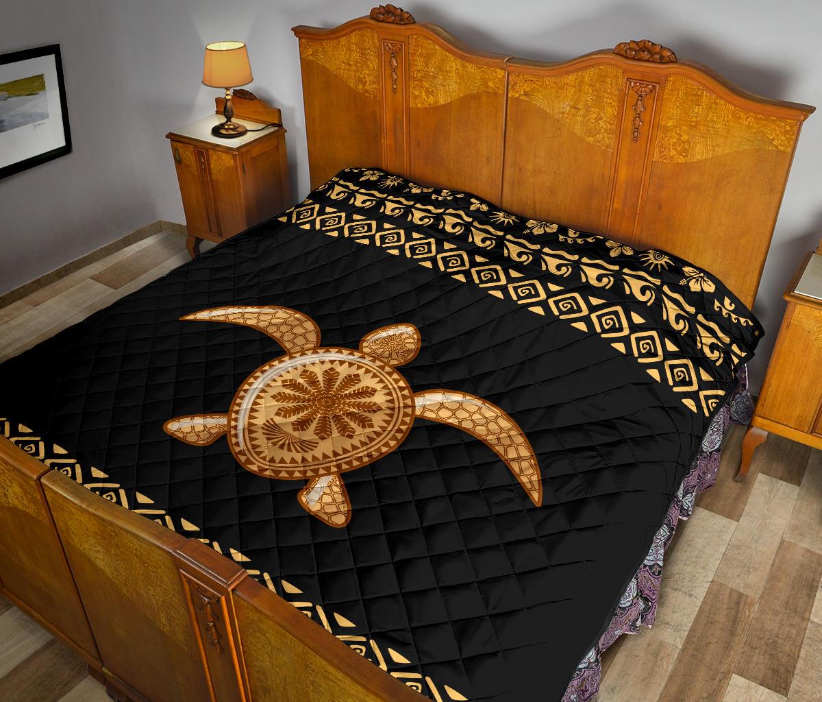 Golden Polynesian Premium Quilt - Polynesian Pride