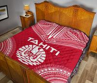 Tahiti Premium Quilt - Tahiti Flag Polynesian Chief Red Version - Polynesian Pride