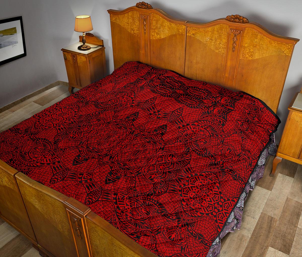 Polynesian Premium Quilt Red - Polynesian Pride