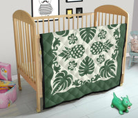 Hawaiian Kalo Coconut Pattern Premium Quilt - Green - Argu Style - AH - Polynesian Pride