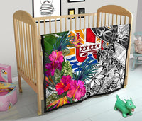 Tahiti Premium Quilt White - Turtle Plumeria Banana Leaf - Polynesian Pride