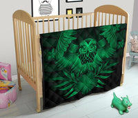 Hawaii Owl Hibiscus Plumeria Premium Quilt - Green - Polynesian Pride