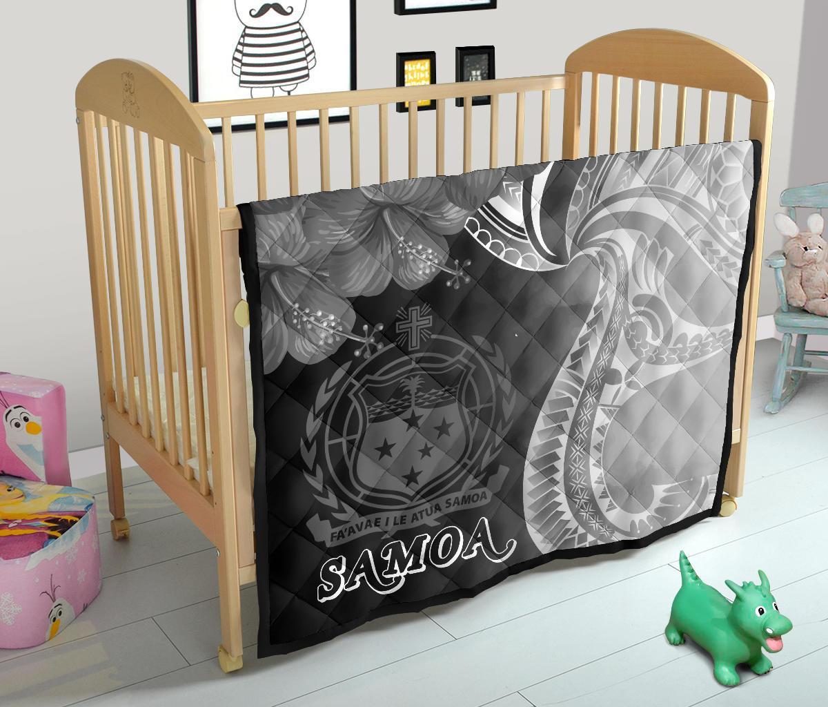 Samoa Premium Quilt - Samoa Seal Wave Style (Black) - Polynesian Pride