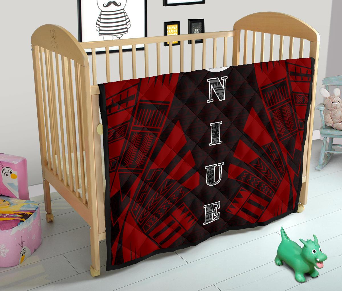 Niue Premium Quilt - Niue Seal Polynesian Red Tattoo - Polynesian Pride