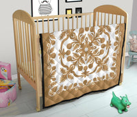 Hawaii Premium Quilt Royal Pattern - Gold And White - Polynesian Pride