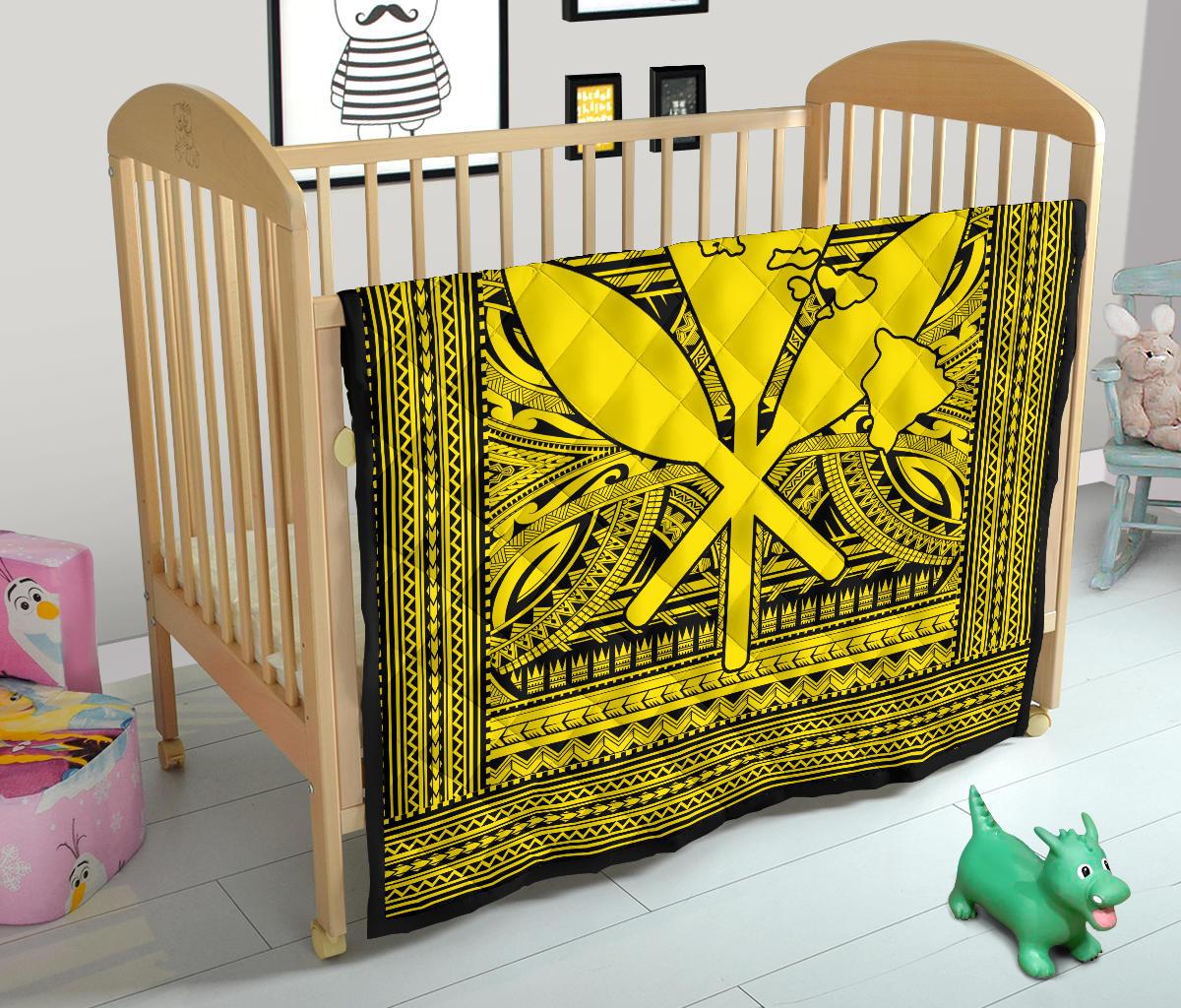 Hawaii Polynesian Kanaka Maoli Premium Quilt Yellow - Polynesian Pride