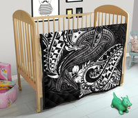 Samoa Premium Quilt - White Shark Polynesian Tattoo - Polynesian Pride