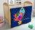Guam Polynesian Premium Quilt - Floral With Seal Blue - Polynesian Pride