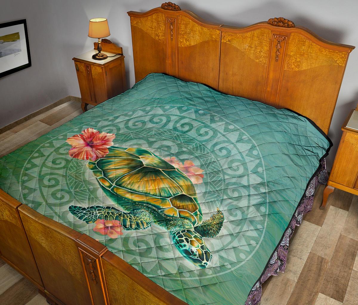 Circle Turtle Premium Quilt - Polynesian Pride
