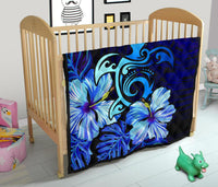 Hawaii Hibiscus Tropical Deep Ocean Turtle Sea Premium Quilt - Polynesian Pride