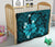 Hawaii Turtle Poly Tribal Turquoise Premium Quilt - Polynesian Pride