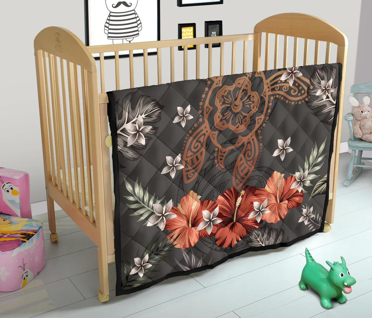 Hawaii Turtle Polynesian Hibiscus Kanaka Style Tropical - Premium Quilt AH - Polynesian Pride