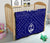 Guam Premium Quilt - Guam Seal With Polynesian Tattoo Style (Blue) - Polynesian Pride