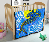 Palau Polynesian Premium Quilt - Palau Flag with Polynesian Tattoo - Polynesian Pride