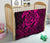 Hawaii Turtle Kanaka Map Hibiscus Poly Premium Quilt - Pink - Polynesian Pride