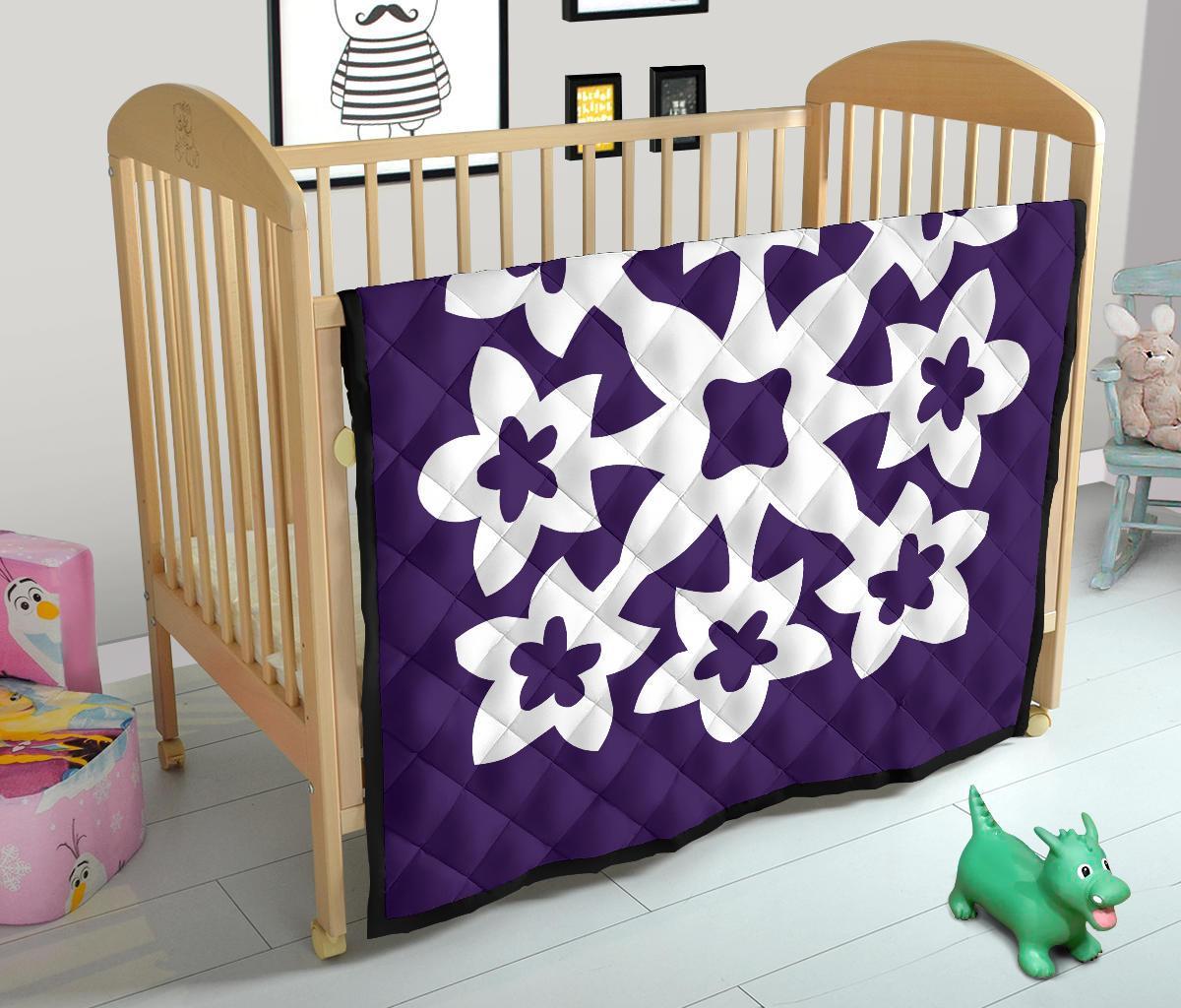 Hawaiian Premium Quilt Royal Pattern - Purple - A1 Style - Polynesian Pride